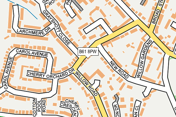 B61 8PW map - OS OpenMap – Local (Ordnance Survey)