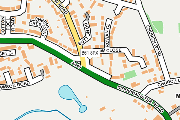 B61 8PX map - OS OpenMap – Local (Ordnance Survey)