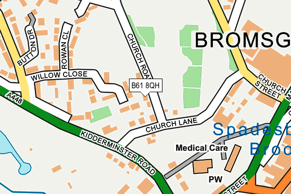 B61 8QH map - OS OpenMap – Local (Ordnance Survey)