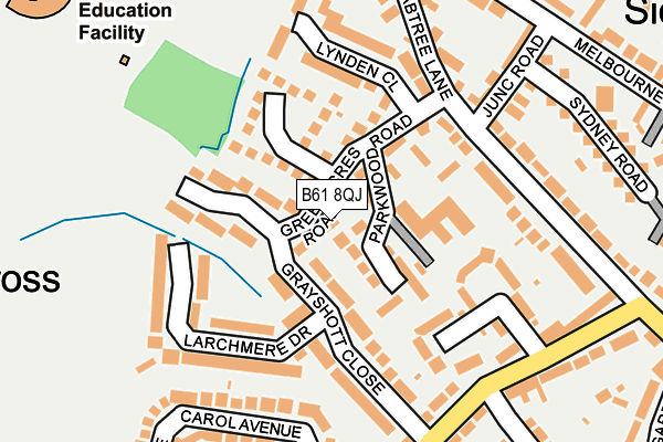 B61 8QJ map - OS OpenMap – Local (Ordnance Survey)