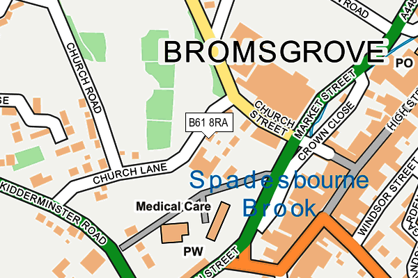 B61 8RA map - OS OpenMap – Local (Ordnance Survey)