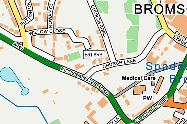 B61 8RB map - OS OpenMap – Local (Ordnance Survey)