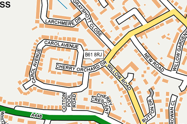 B61 8RJ map - OS OpenMap – Local (Ordnance Survey)