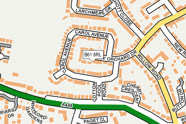 B61 8RL map - OS OpenMap – Local (Ordnance Survey)