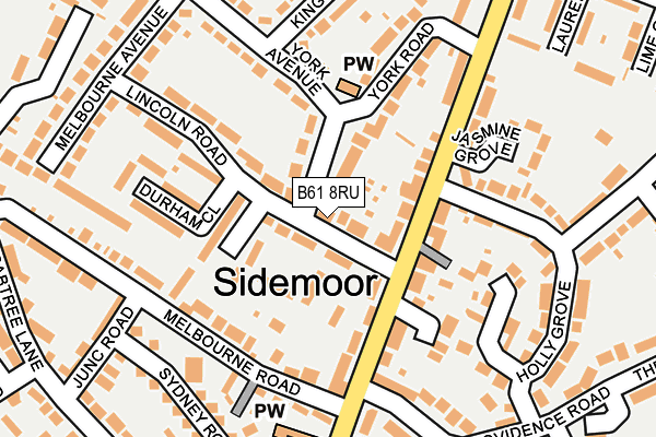 B61 8RU map - OS OpenMap – Local (Ordnance Survey)