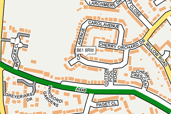 B61 8RW map - OS OpenMap – Local (Ordnance Survey)