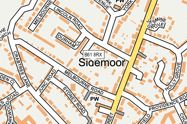 B61 8RX map - OS OpenMap – Local (Ordnance Survey)