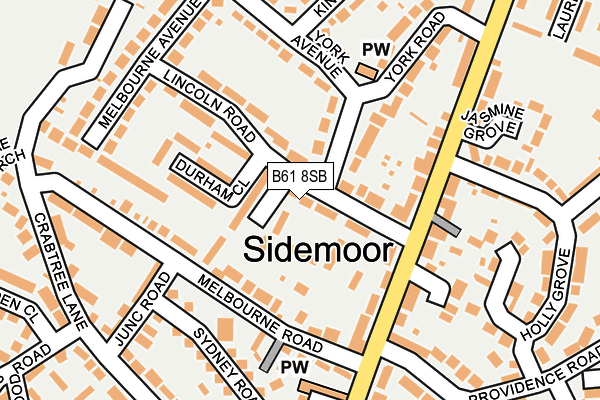 B61 8SB map - OS OpenMap – Local (Ordnance Survey)