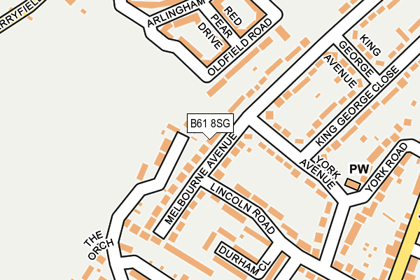 B61 8SG map - OS OpenMap – Local (Ordnance Survey)