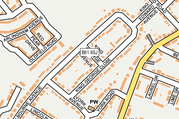 B61 8SJ map - OS OpenMap – Local (Ordnance Survey)