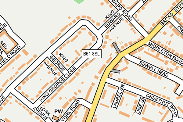 B61 8SL map - OS OpenMap – Local (Ordnance Survey)