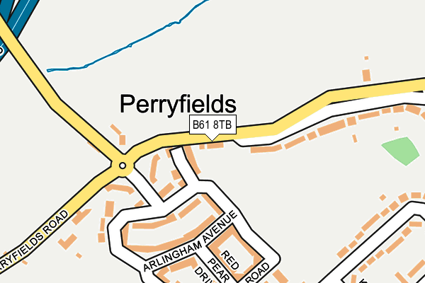 B61 8TB map - OS OpenMap – Local (Ordnance Survey)