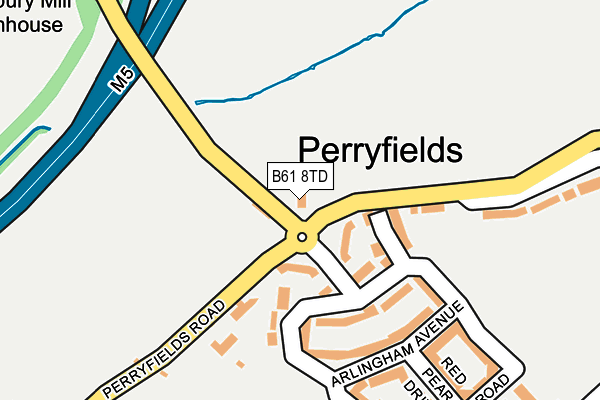 B61 8TD map - OS OpenMap – Local (Ordnance Survey)