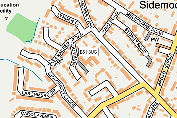 B61 8UG map - OS OpenMap – Local (Ordnance Survey)