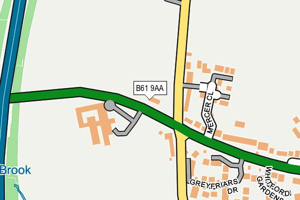 B61 9AA map - OS OpenMap – Local (Ordnance Survey)