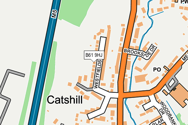 B61 9HJ map - OS OpenMap – Local (Ordnance Survey)