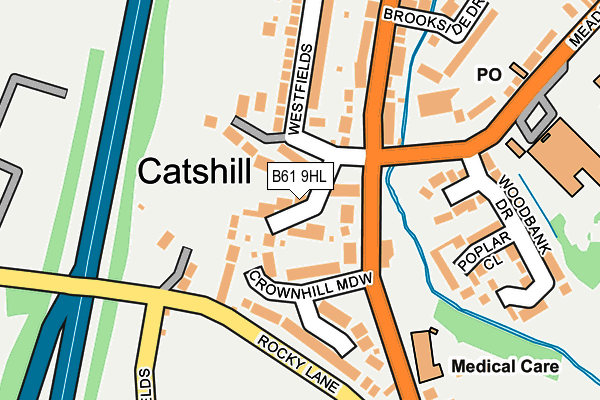 B61 9HL map - OS OpenMap – Local (Ordnance Survey)