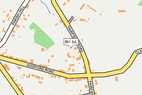 B61 9JL map - OS OpenMap – Local (Ordnance Survey)