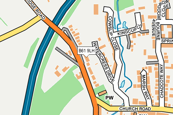 B61 9LH map - OS OpenMap – Local (Ordnance Survey)