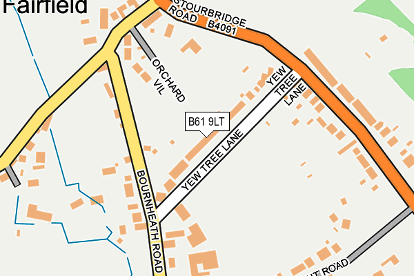 B61 9LT map - OS OpenMap – Local (Ordnance Survey)