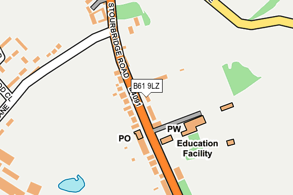 B61 9LZ map - OS OpenMap – Local (Ordnance Survey)