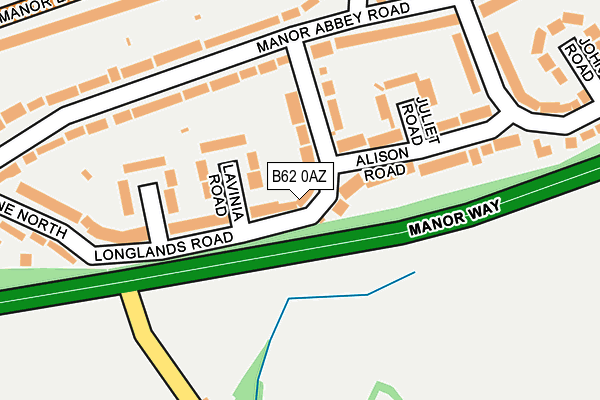 B62 0AZ map - OS OpenMap – Local (Ordnance Survey)