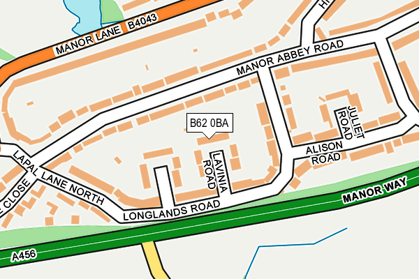 B62 0BA map - OS OpenMap – Local (Ordnance Survey)