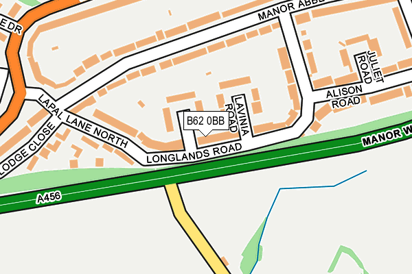 B62 0BB map - OS OpenMap – Local (Ordnance Survey)