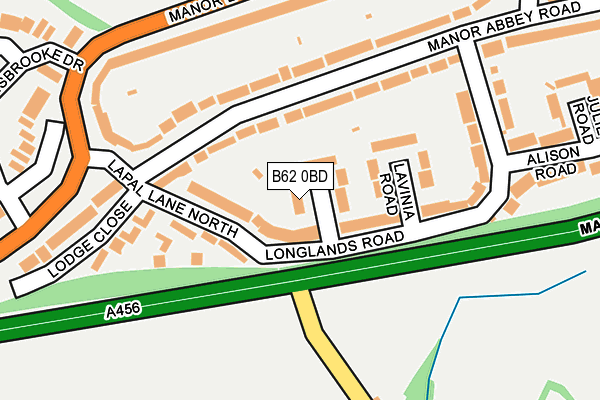 B62 0BD map - OS OpenMap – Local (Ordnance Survey)