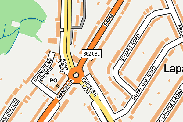 B62 0BL map - OS OpenMap – Local (Ordnance Survey)