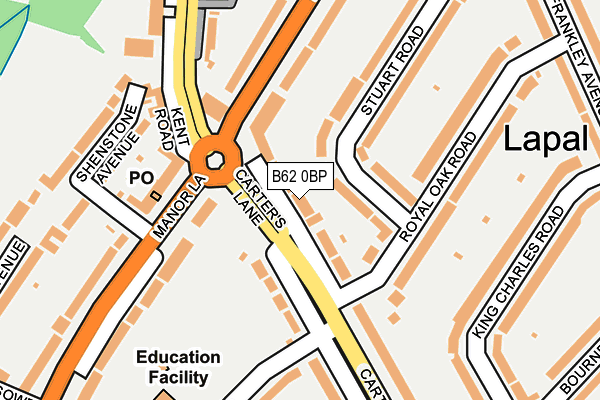 B62 0BP map - OS OpenMap – Local (Ordnance Survey)
