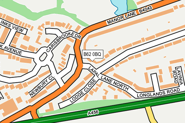 B62 0BQ map - OS OpenMap – Local (Ordnance Survey)