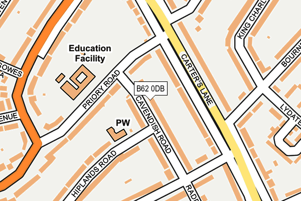 B62 0DB map - OS OpenMap – Local (Ordnance Survey)