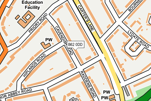 B62 0DD map - OS OpenMap – Local (Ordnance Survey)