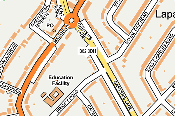 B62 0DH map - OS OpenMap – Local (Ordnance Survey)