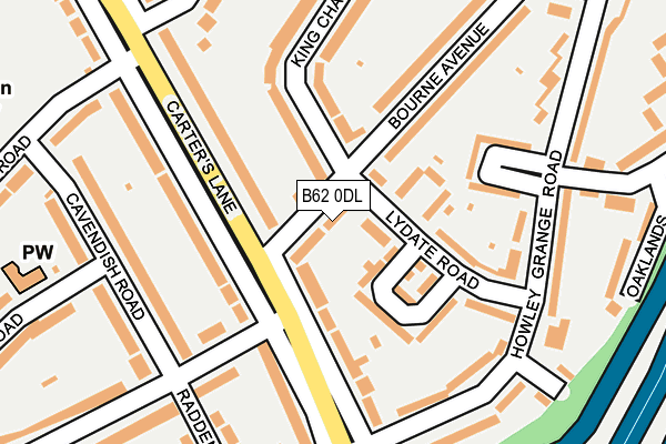 B62 0DL map - OS OpenMap – Local (Ordnance Survey)
