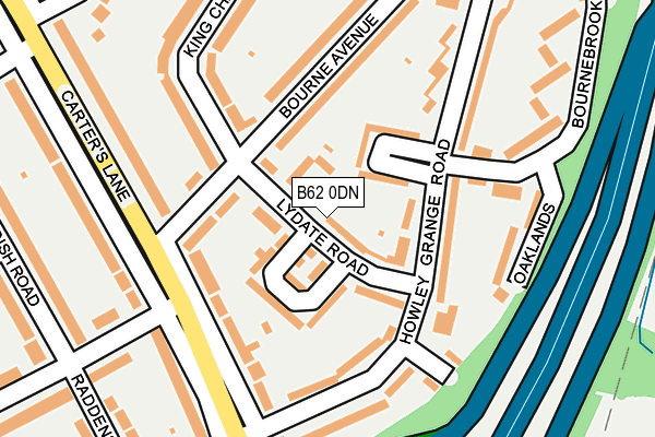 B62 0DN map - OS OpenMap – Local (Ordnance Survey)