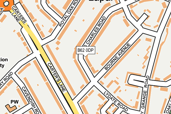 B62 0DP map - OS OpenMap – Local (Ordnance Survey)