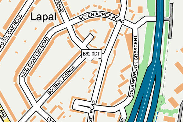 B62 0DT map - OS OpenMap – Local (Ordnance Survey)