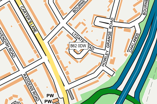 B62 0DW map - OS OpenMap – Local (Ordnance Survey)