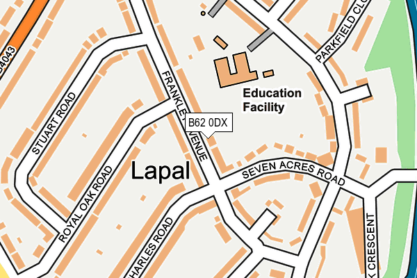 B62 0DX map - OS OpenMap – Local (Ordnance Survey)