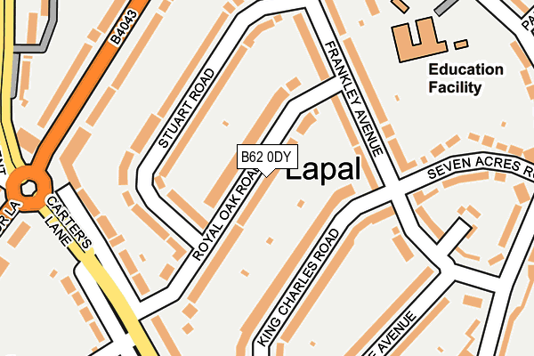 B62 0DY map - OS OpenMap – Local (Ordnance Survey)