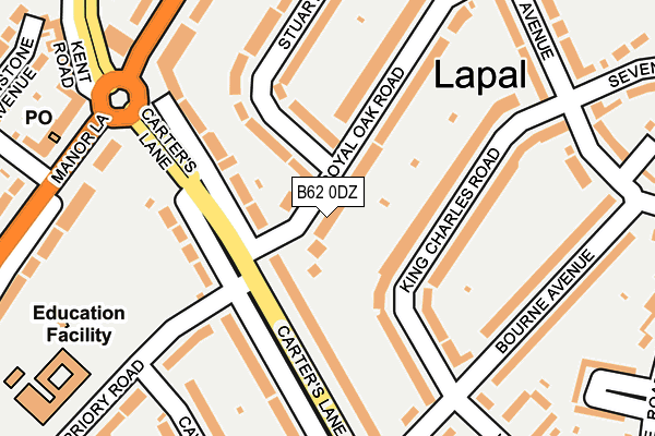 B62 0DZ map - OS OpenMap – Local (Ordnance Survey)