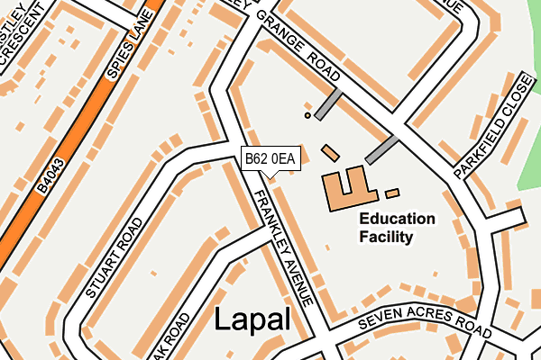 B62 0EA map - OS OpenMap – Local (Ordnance Survey)