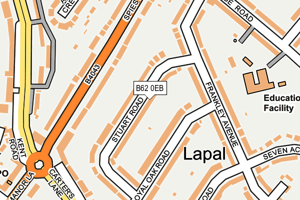 B62 0EB map - OS OpenMap – Local (Ordnance Survey)