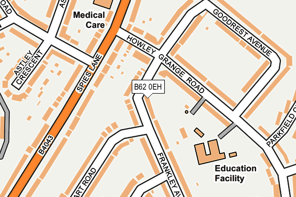 B62 0EH map - OS OpenMap – Local (Ordnance Survey)