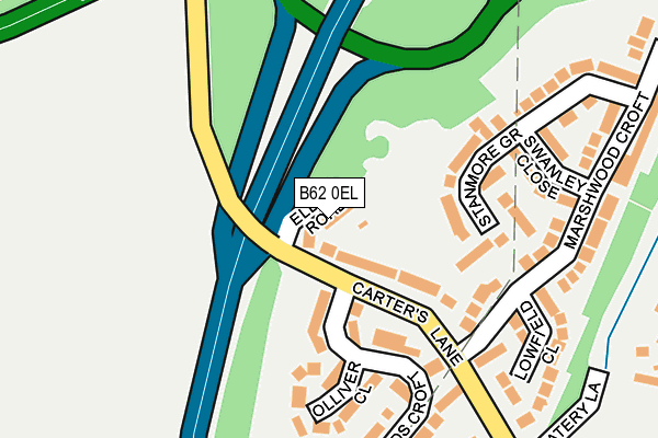 B62 0EL map - OS OpenMap – Local (Ordnance Survey)