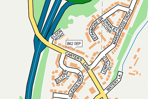 B62 0EP map - OS OpenMap – Local (Ordnance Survey)