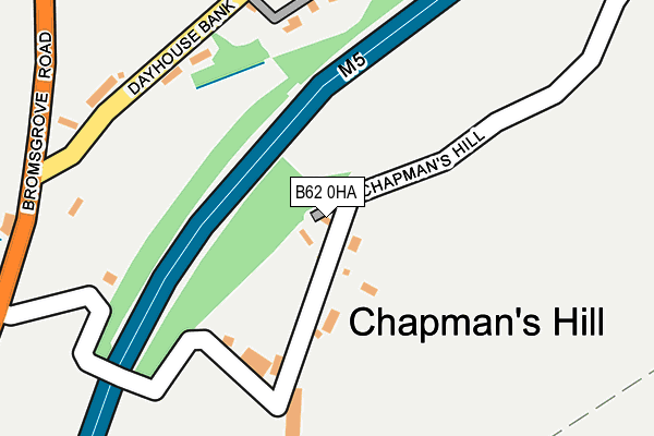 B62 0HA map - OS OpenMap – Local (Ordnance Survey)