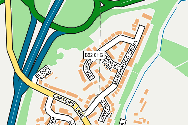 B62 0HG map - OS OpenMap – Local (Ordnance Survey)